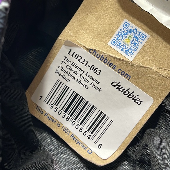 NWT Chubbies The History Lessons Dino swimtrunks M - Picture 5 of 6